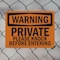 Signmission Private Please Knock Before Entering OSHA Warning Sign, Plastic, 10in W x 7in L, 2PK OS-2PACK-WS-P-710-L-12347 - alternate 3